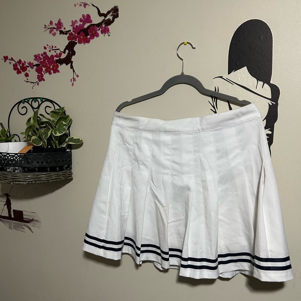 White Pleated Mini Skirt